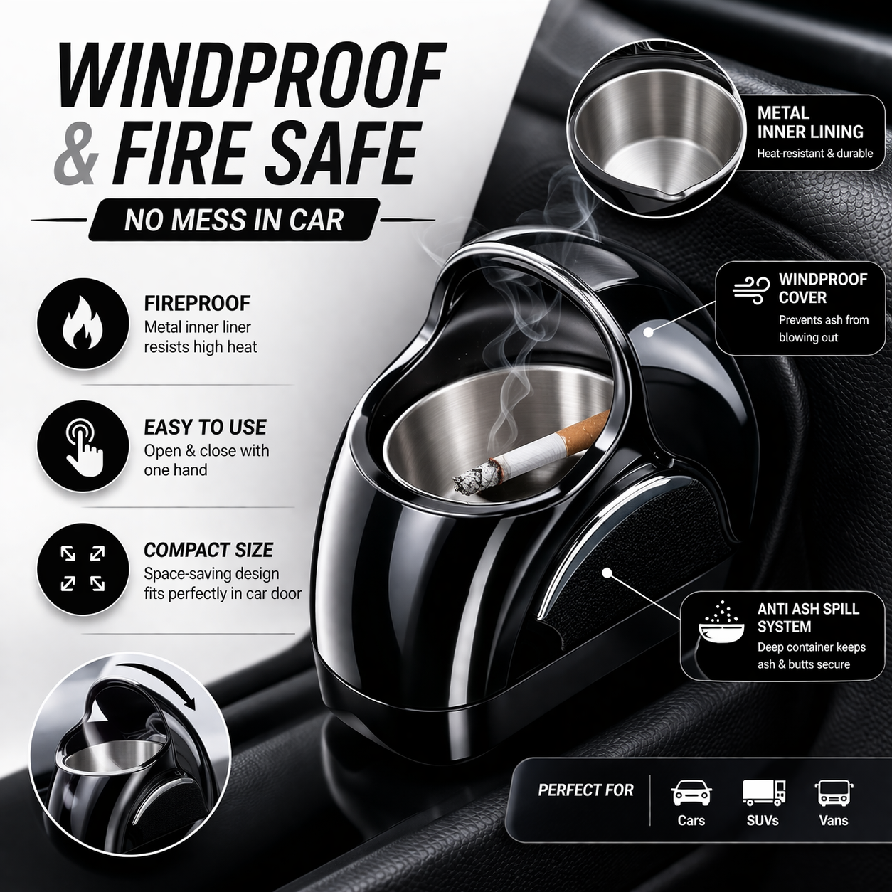 Car Door Ashtray Holder