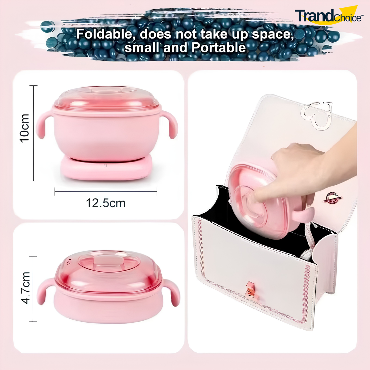 Silicone Wax Heater for convenient at-home waxing. Flexible removable silicone bowl, efficient heating, easy cleanup and hard "FREE" wax beans included.