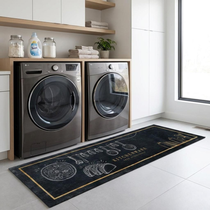 Cotton Anti-Slip Kitchen Mat Set with Runner | Soft Absorbent Kitchen Floor Mats