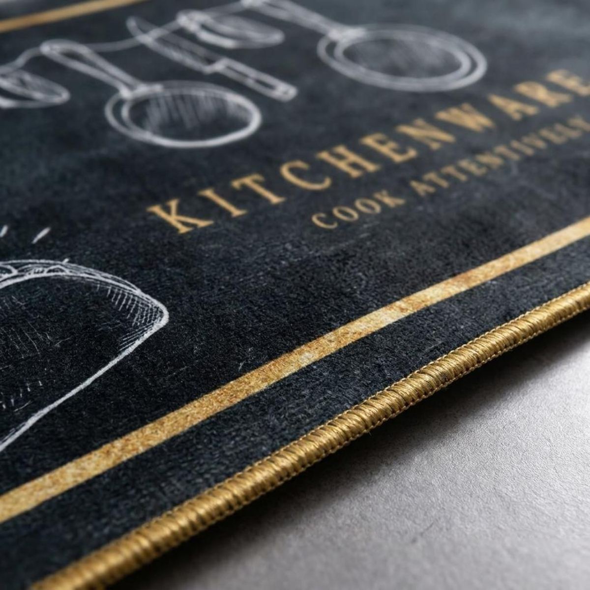 Cotton Anti-Slip Kitchen Mat Set with Runner | Soft Absorbent Kitchen Floor Mats