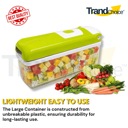 Trendchoice 2000ml 12-in-1 Multi-Functional Vegetable Chopper, Fruit Cutter, Slicer, Dicer & Grater with Storage Container