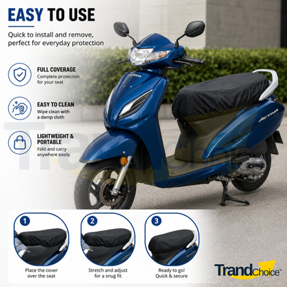 Waterproof Scooter Seat Cover for Activa, Jupiter, Access & Maestro – Premium Durable Faux Leather
