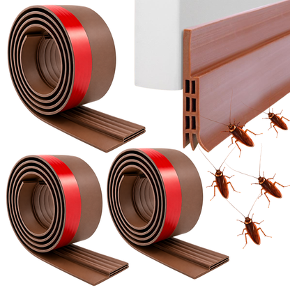 TPE Door Bottom Seal Strip | Self Adhesive Door Gap Guard, Draft Stopper, Dust & Insect Protection Strip (PACK OF 3)