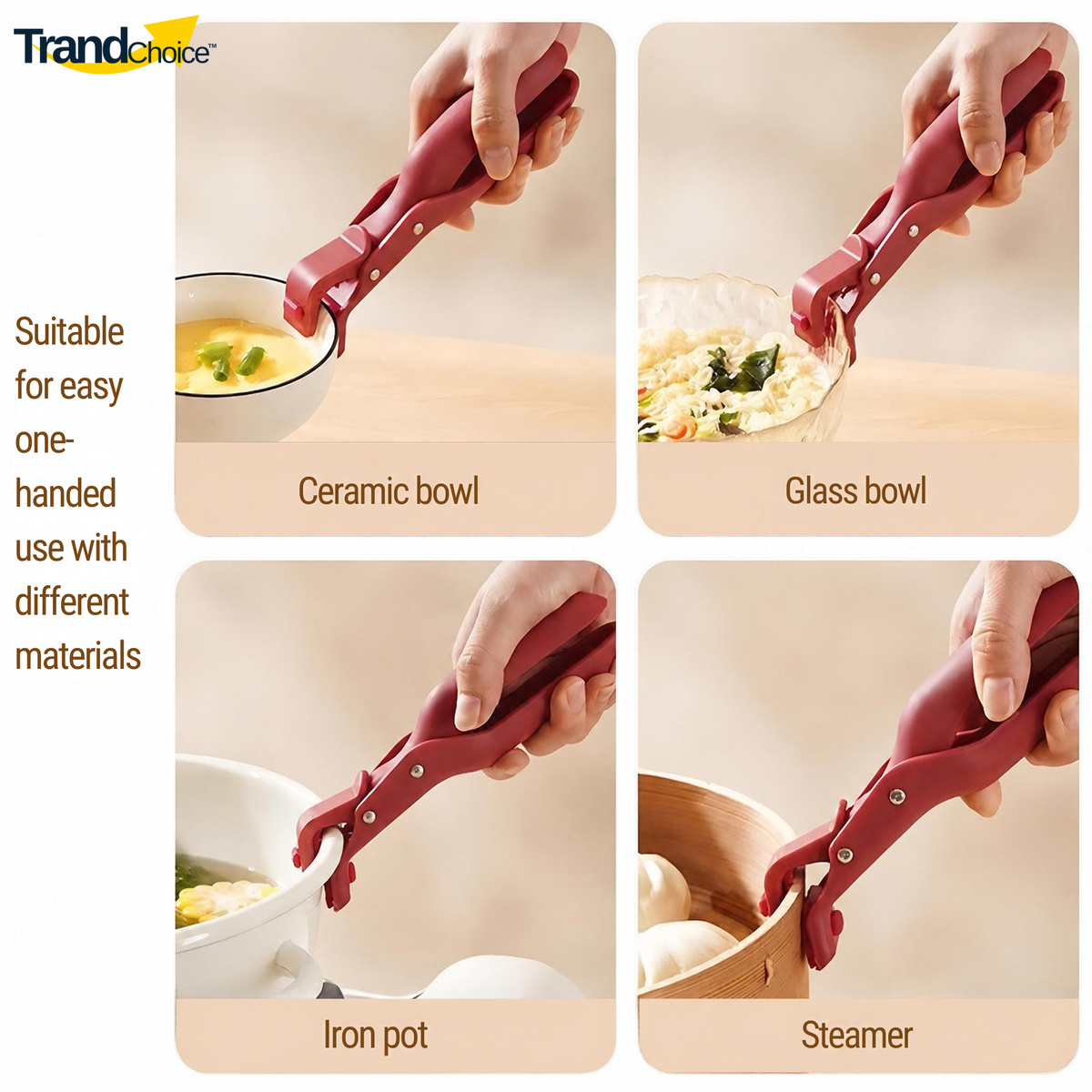 Multi-Purpose Silicone Non-Slip Heat Insulation Anti-Scald Clamp PACK OF 2