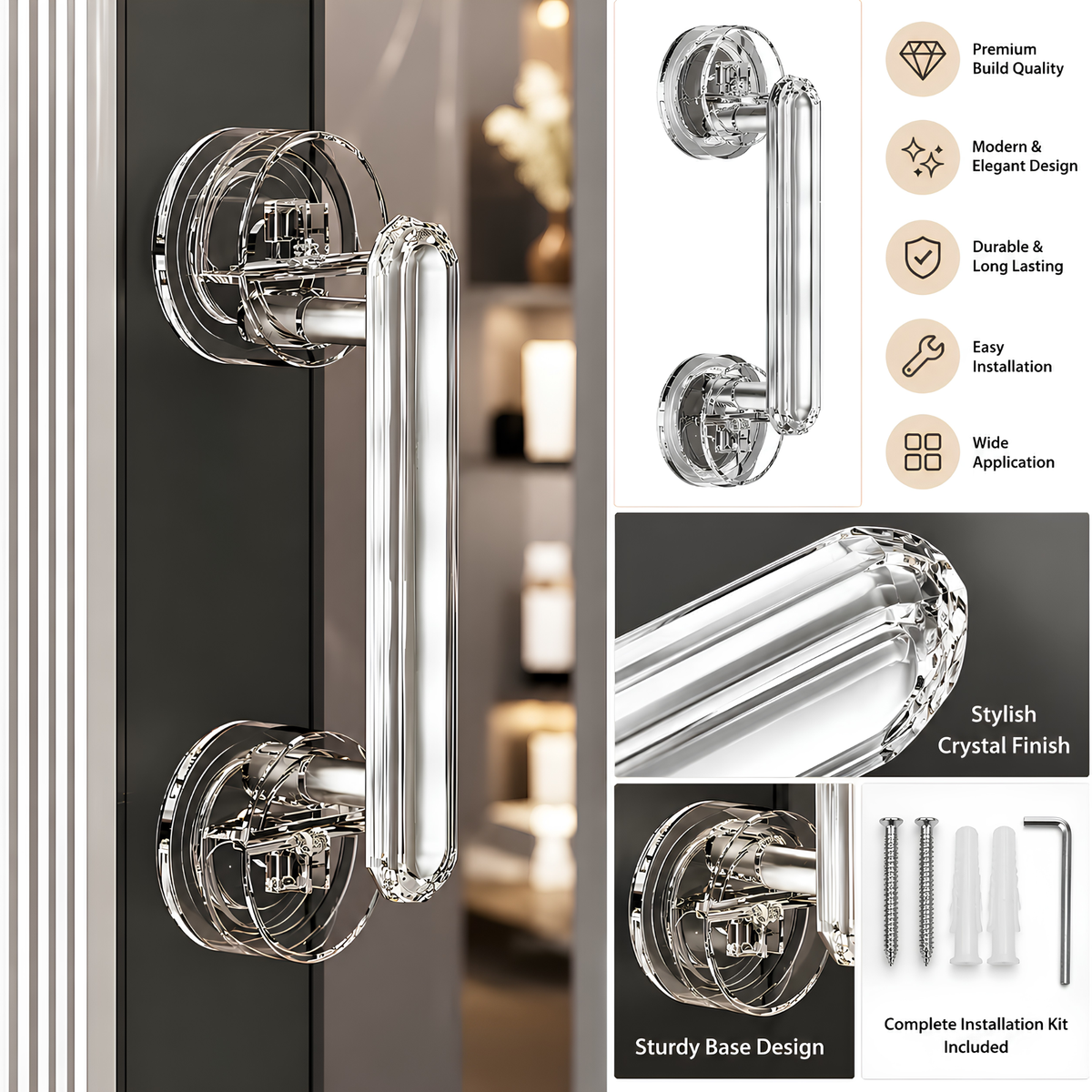 Vacuum Suction Door Handle – No Drill Multipurpose Handle for Glass, Cabinet, Window & Refrigerator | Buy 1 Get 1 Free