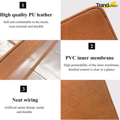 Premium PU Leather Car Document Holder | Vehicle RC, Insurance & Driving License Organizer | 3 Document Pockets & 3 Card Slots | Magnetic Closure | Glove Box & Car Use