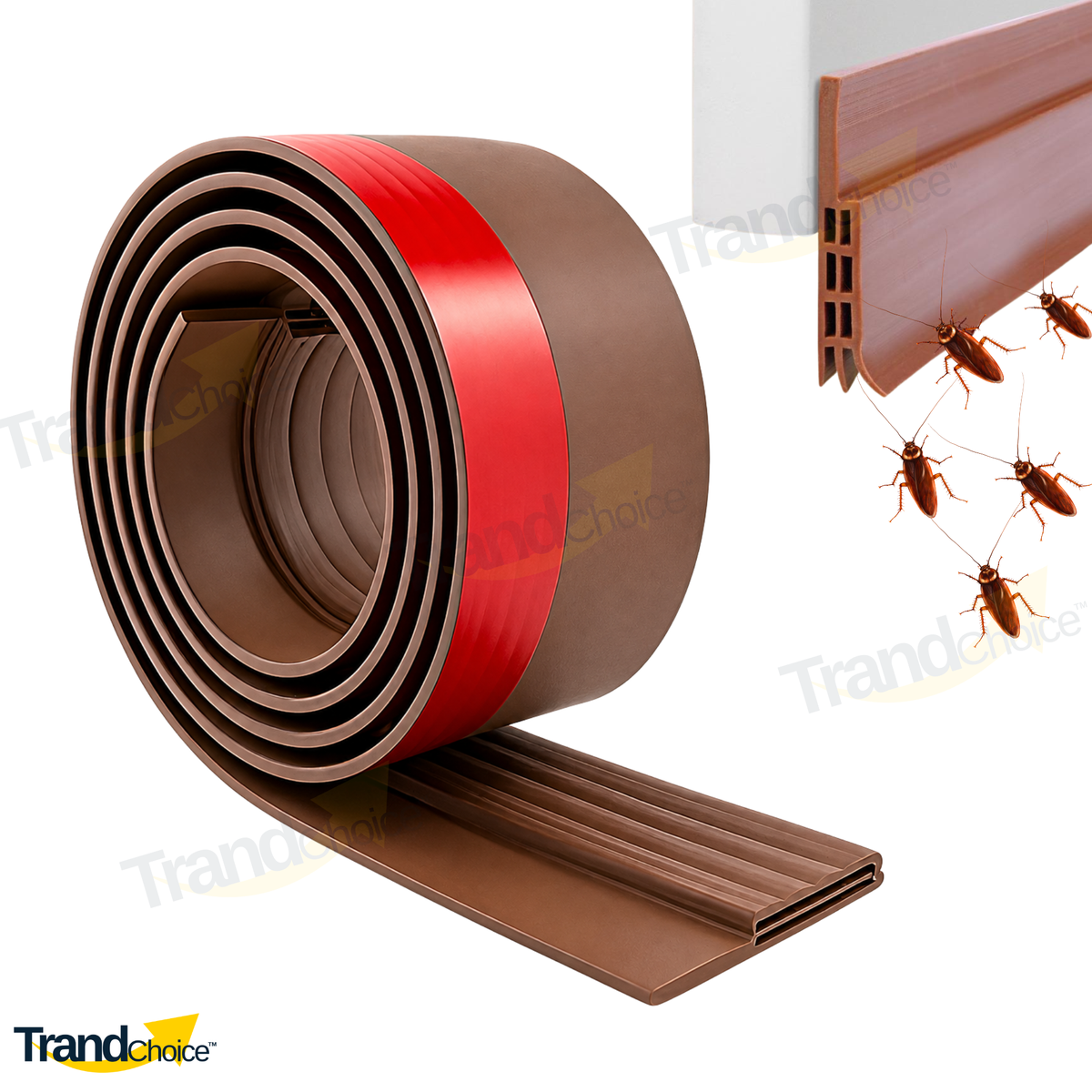 TPE Door Bottom Seal Strip | Self Adhesive Door Gap Guard, Draft Stopper, Dust & Insect Protection Strip (PACK OF 3)