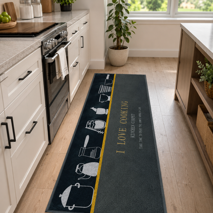 Cotton Anti-Slip Kitchen Mat Set with cushioned comfort, water-absorbent surface and anti-skid TPR backing. Ideal for kitchen, sink, laundry and home use