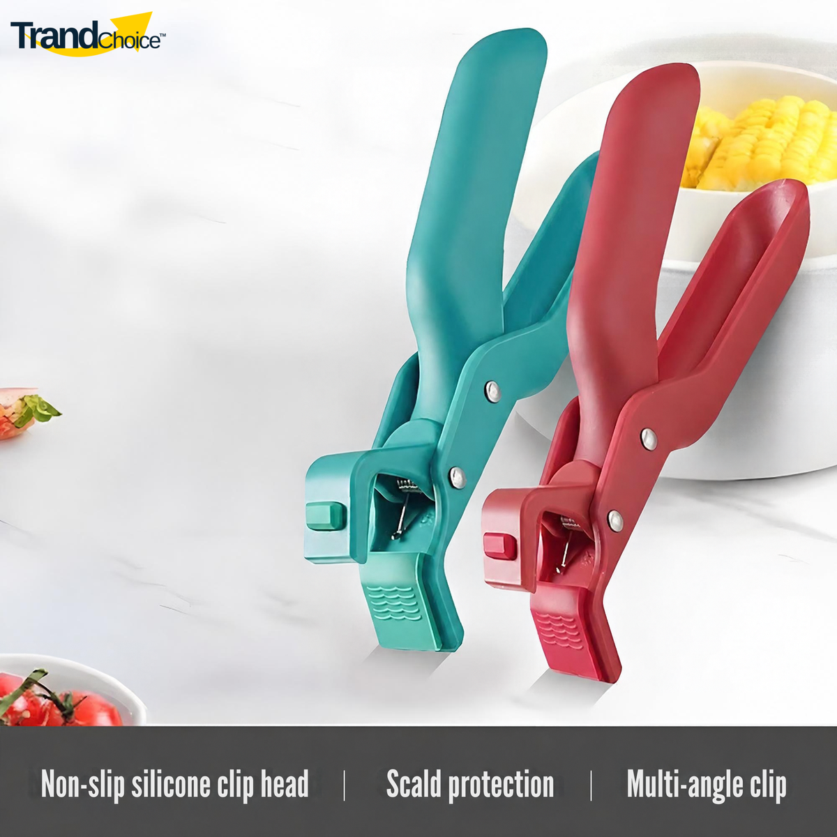 Multi-Purpose Silicone Non-Slip Heat Insulation Anti-Scald Clamp PACK OF 2
