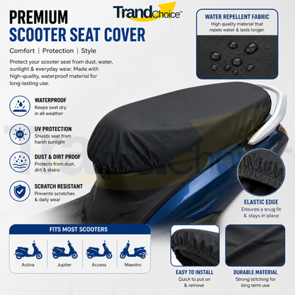 Waterproof Scooter Seat Cover for Activa, Jupiter, Access & Maestro – Premium Durable Faux Leather