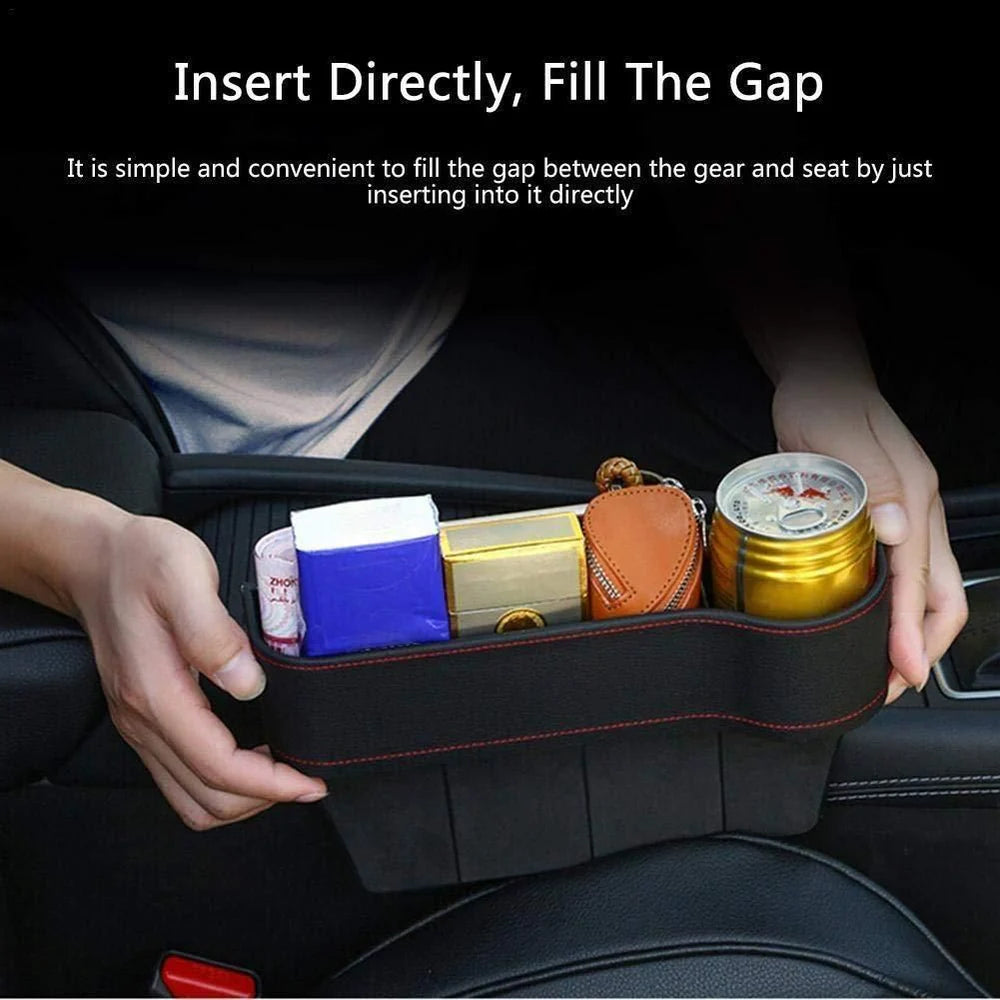Car Seat Gap Organizer with Bottle & Cup Holder, Storage for Phones, Keys, Cards & Coins