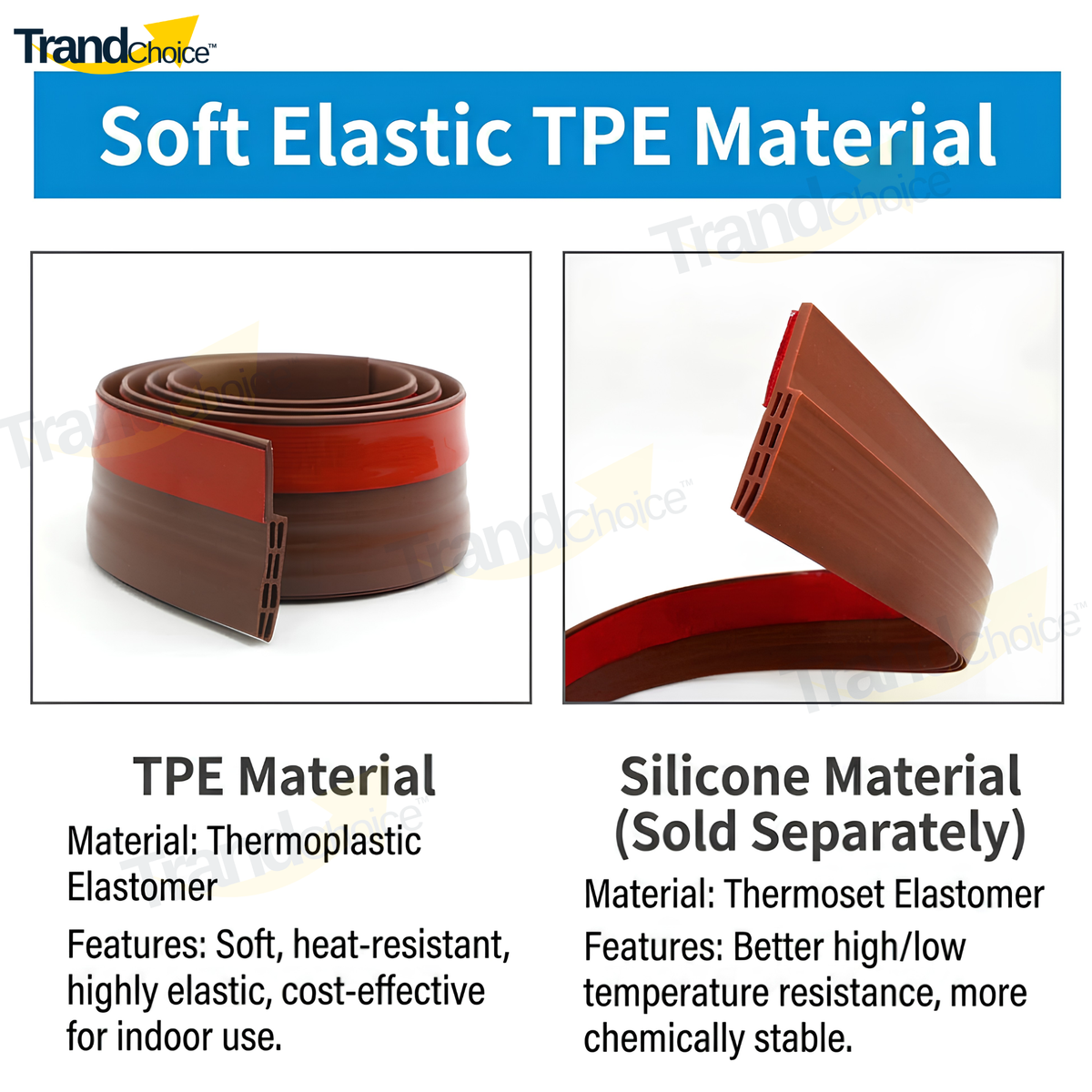 TPE Door Bottom Seal Strip | Self Adhesive Door Gap Guard, Draft Stopper, Dust & Insect Protection Strip (PACK OF 3)