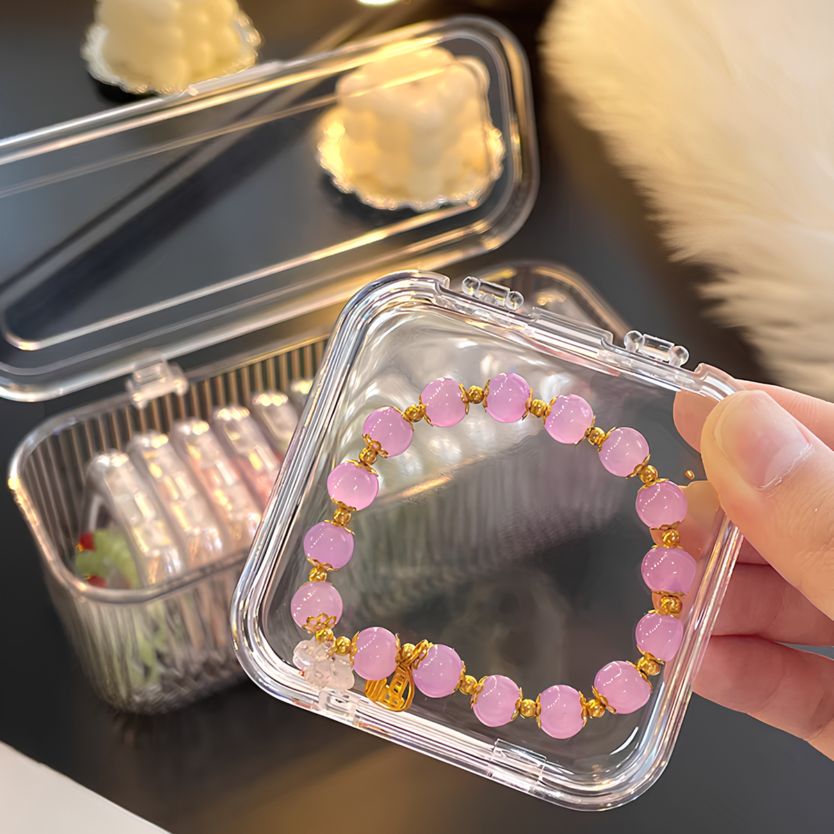 TrandChoice 10 in 1 Jewellery Organizer Box | Transparent Acrylic Jewelry Storage Box with 10 Mini Boxes
