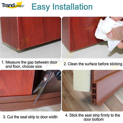 TPE Door Bottom Seal Strip | Self Adhesive Door Gap Guard, Draft Stopper, Dust & Insect Protection Strip (PACK OF 3)