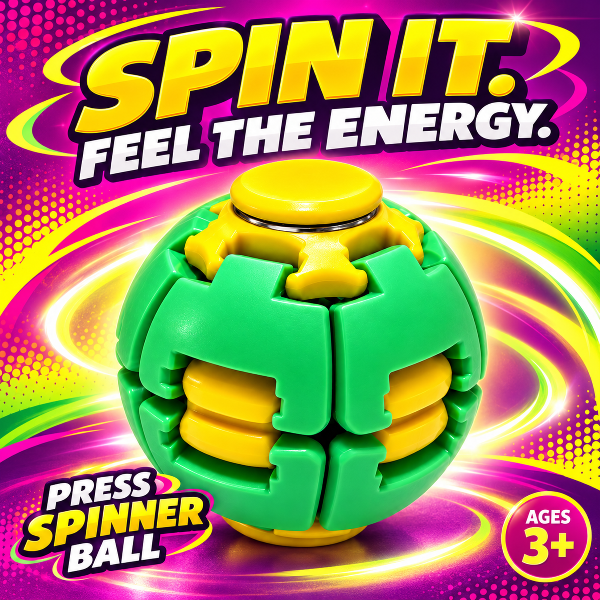 Magic Spinning Fidget Ball Toy | 360° Spinning Sensory Toy for Kids & Adults | Multicolor | Buy 1 Get 1 Free