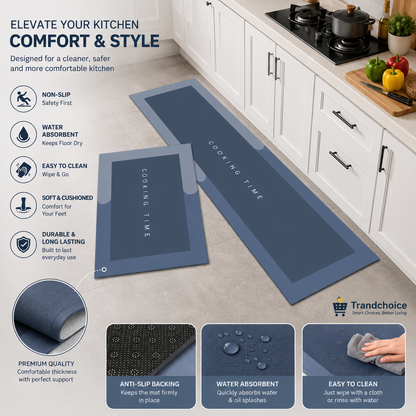 TrandChoice Premium Rubber Kitchen Mat – Anti-Slip, Anti-Skid Floor Mat for Kitchen & Home