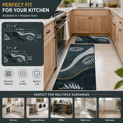 Cotton Anti-Slip Kitchen Mat | Soft Absorbent Anti-Fatigue Floor Mat with TPR Backing for Kitchen, Sink, Laundry & Home
