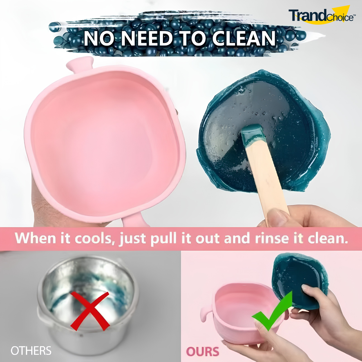Silicone Wax Heater for convenient at-home waxing. Flexible removable silicone bowl, efficient heating, easy cleanup and hard "FREE" wax beans included.