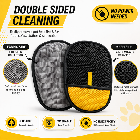 2PCS Pet Hair Removal Glove for Cats & Dogs – Upgraded Reusable Electrostatic Pet Hair Remover Tool for Couch, Clothing, Carpets & Car Seats